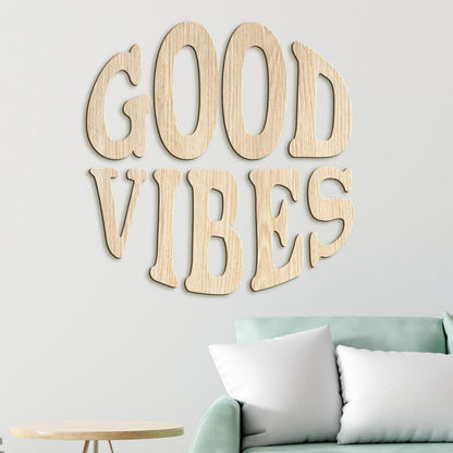 Drevený nápis GOOD VIBES-DREVTEX