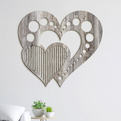 Drevený obraz na stenu Srdcia-DREVTEX
