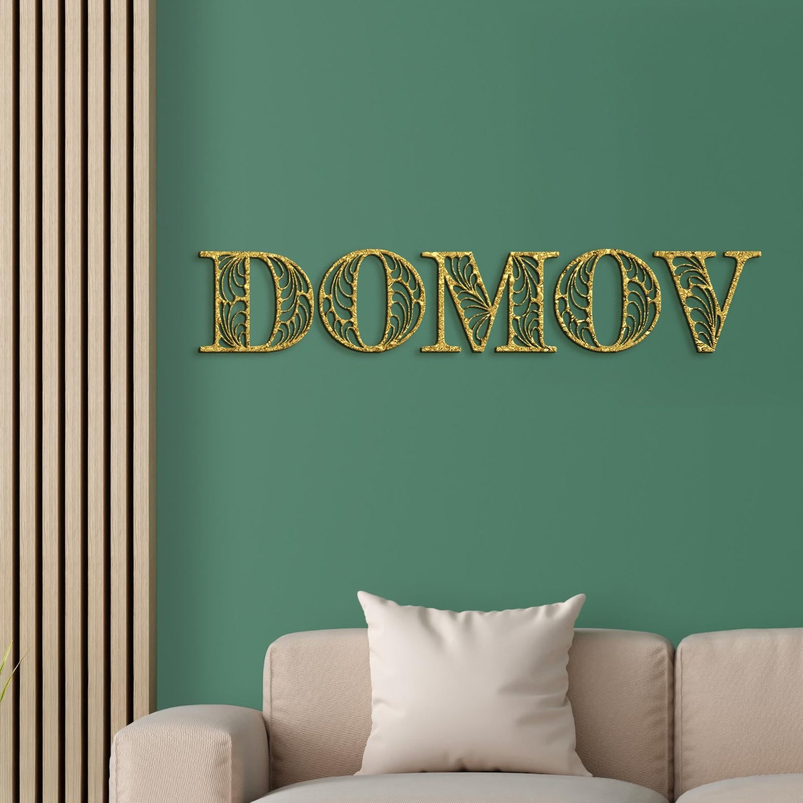 Drevený nápis DOMOV-DREVTEX