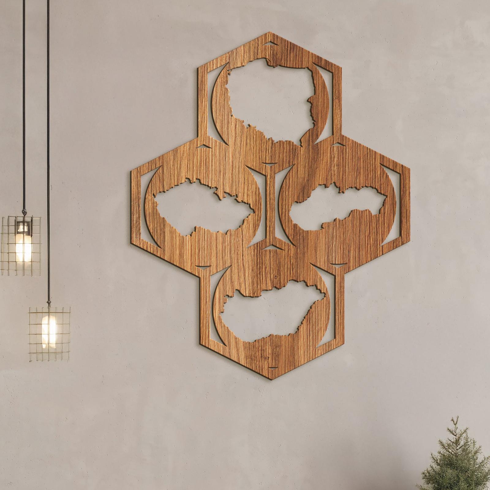 Drevený obraz na stenu Mapy-DREVTEX