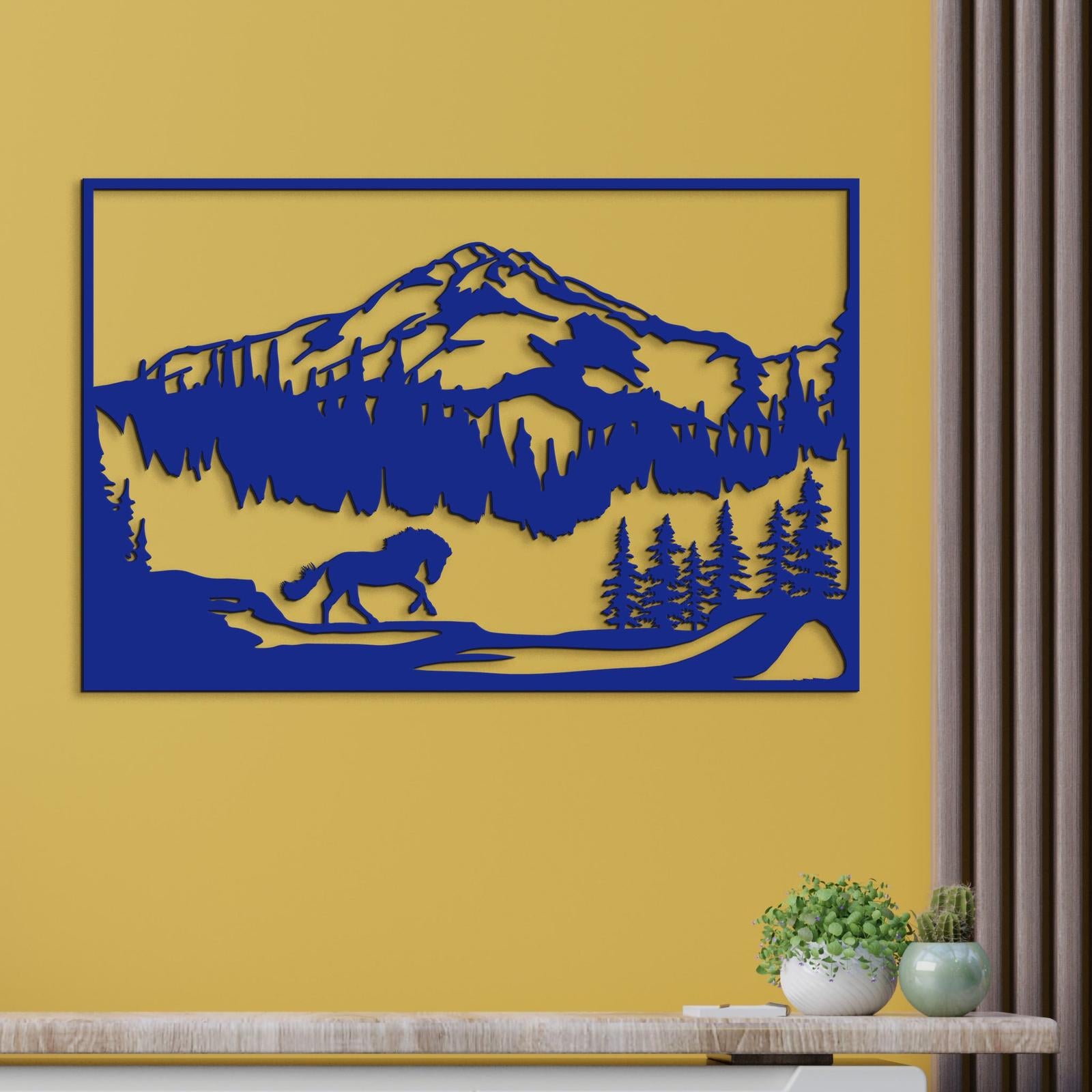 Horska sceneria s konom-DREVTEX