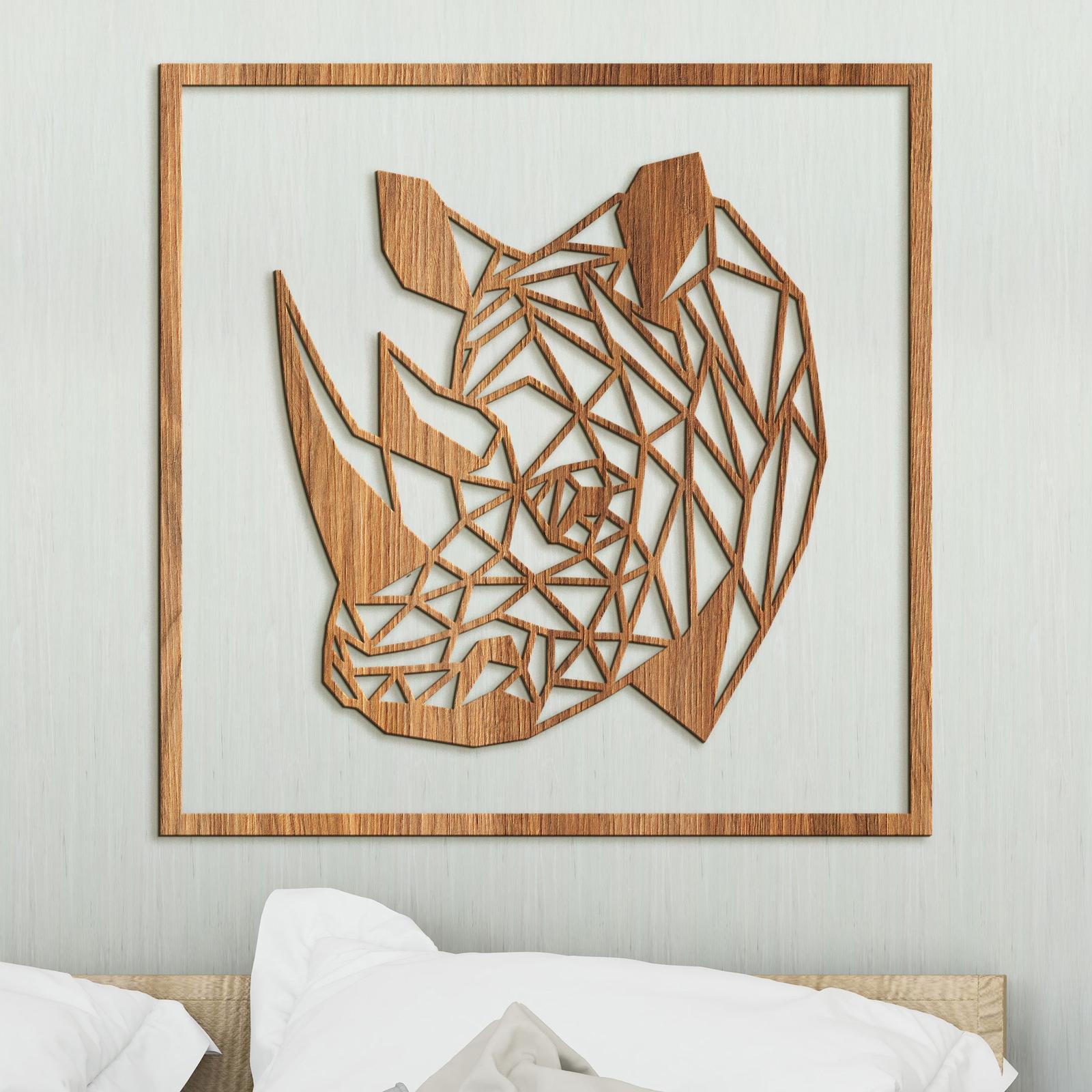 Drevený obraz Nosorožec-DREVTEX