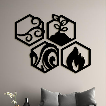 Moderný obraz Štyri živly-DREVTEX