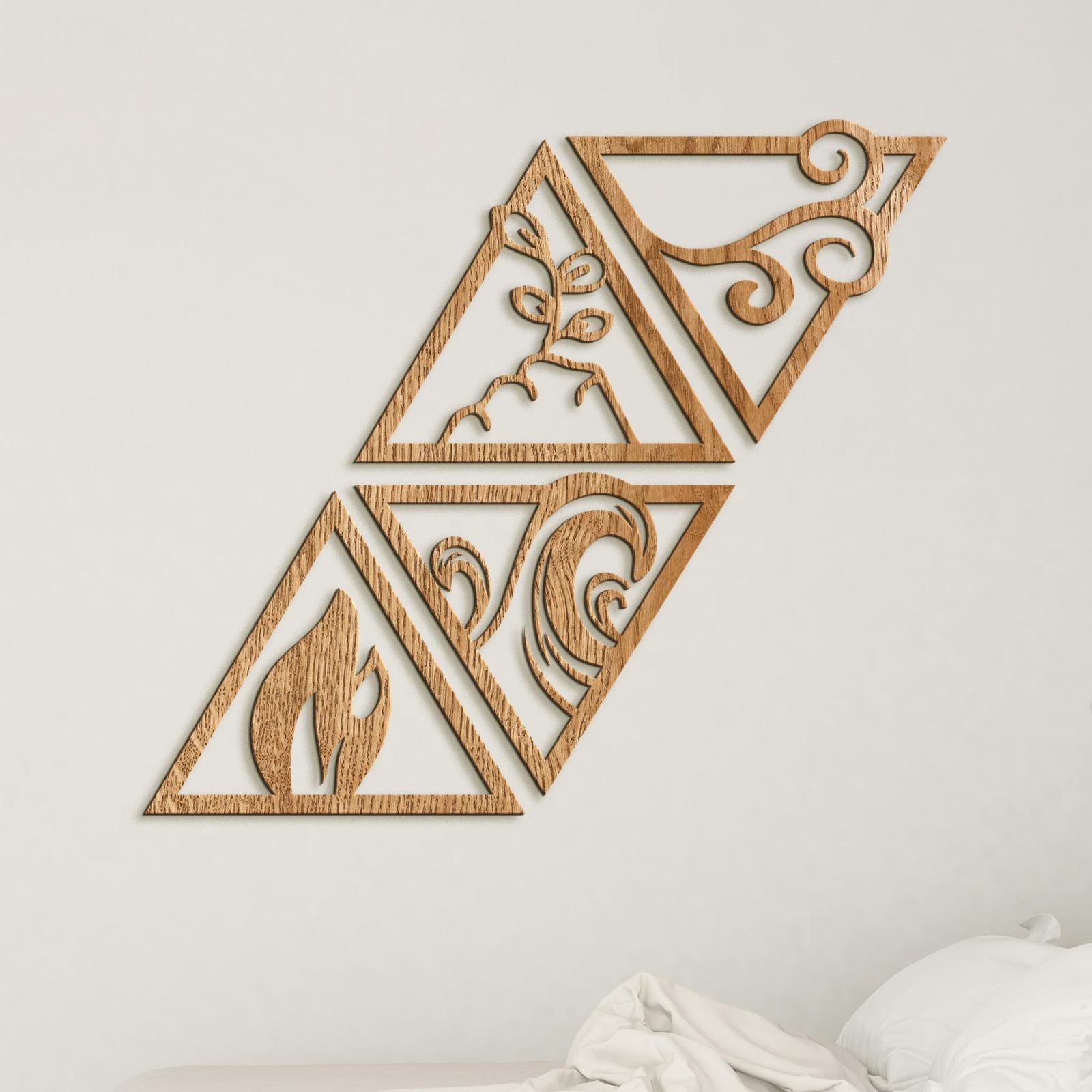 Obraz so symbolmi styroch zivlov-DREVTEX