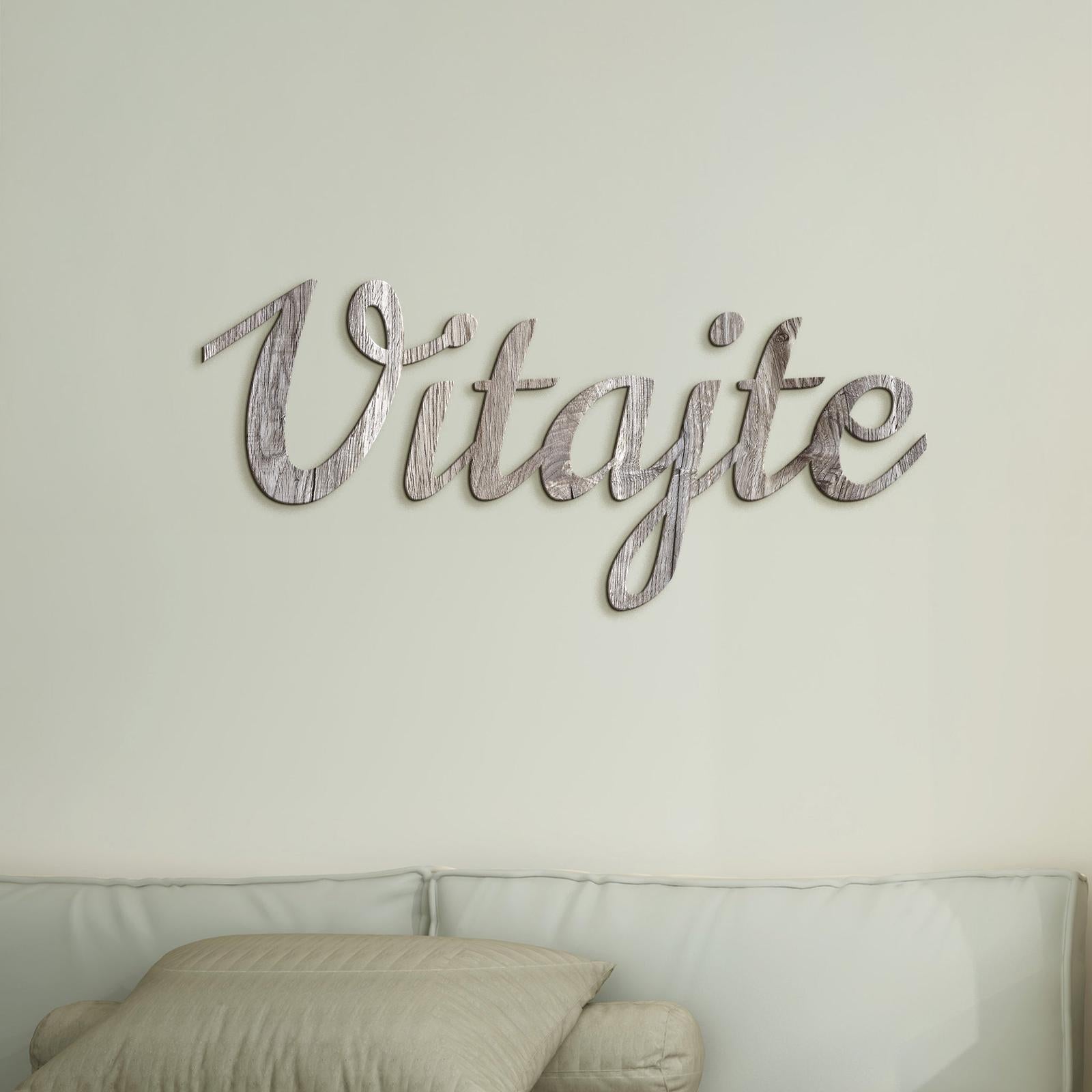 Drevený nápis na stenu Vitajte-DREVTEX