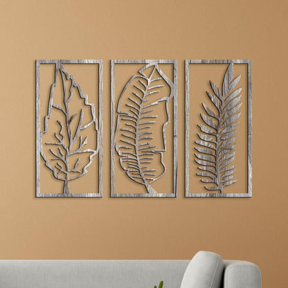 Trojdielny obraz Listy-DREVTEX