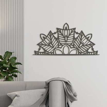 Drevená mandala polkruh Ornament-DREVTEX