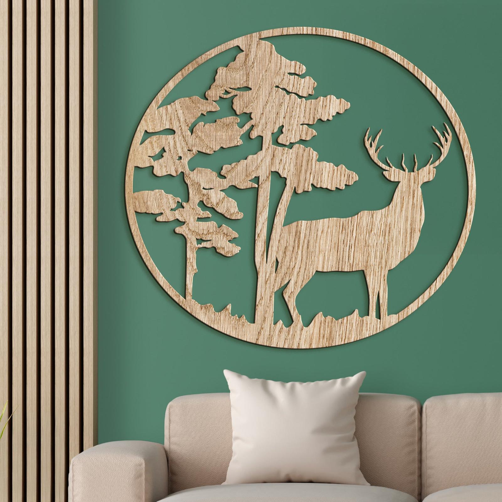 Drevený obraz Jelenia silueta-DREVTEX