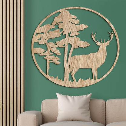 Drevený obraz Jelenia silueta-DREVTEX