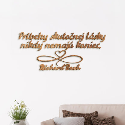 Drevený citát Príbehy skutočnej lásky-DREVTEX