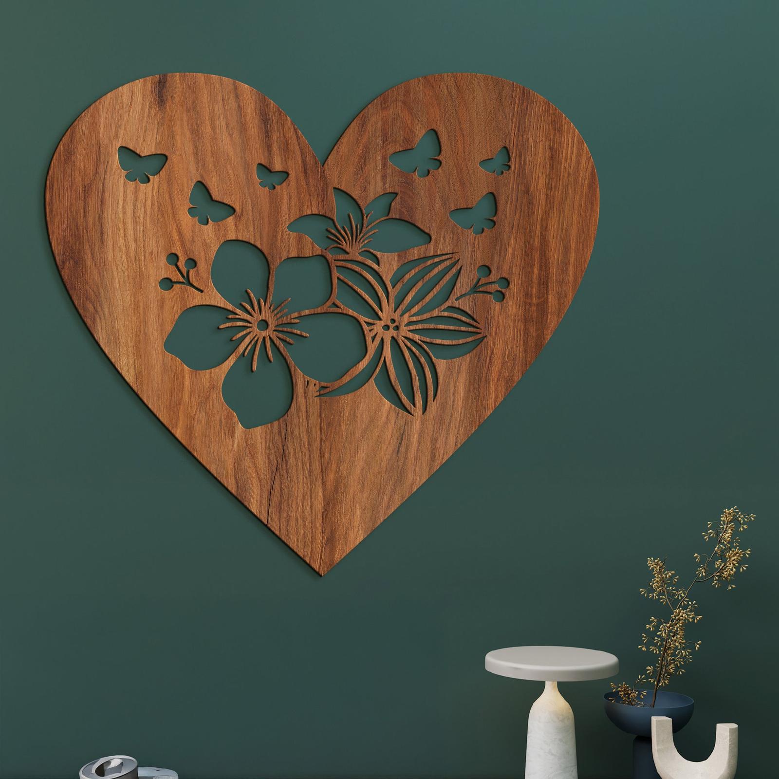 Drevený obraz Srdce plné motýľov-DREVTEX