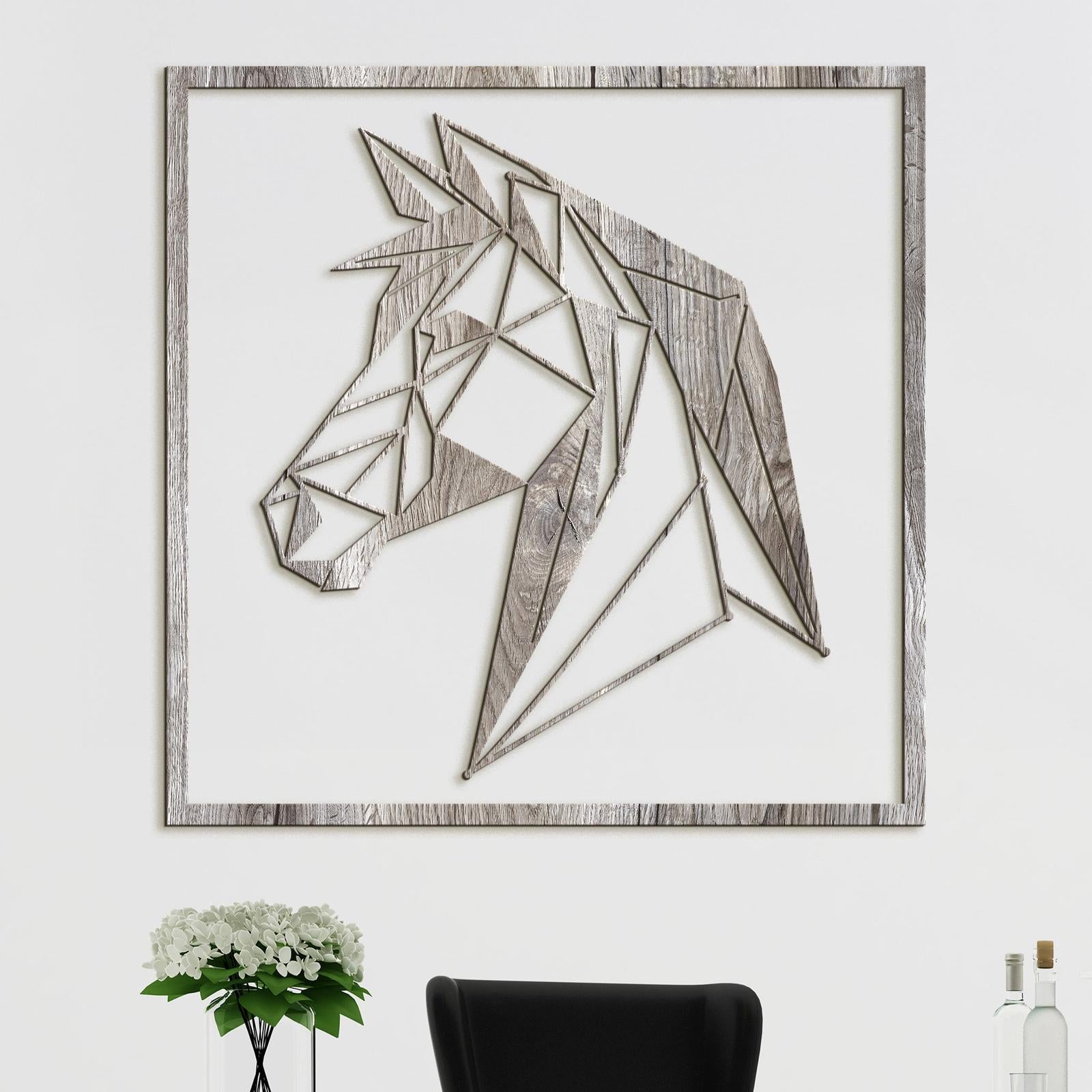 Drevený obraz silueta koňa-DREVTEX