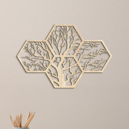 Drevený strom života motív včelieho úľa-DREVTEX