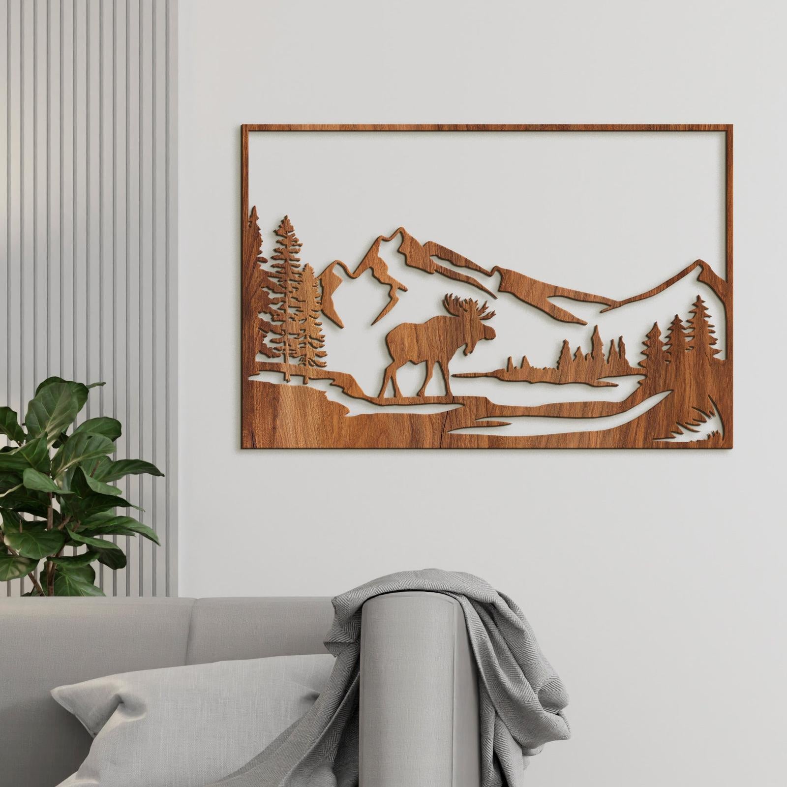 Horska sceneria s lososom-DREVTEX