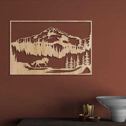 Horska sceneria s konom-DREVTEX