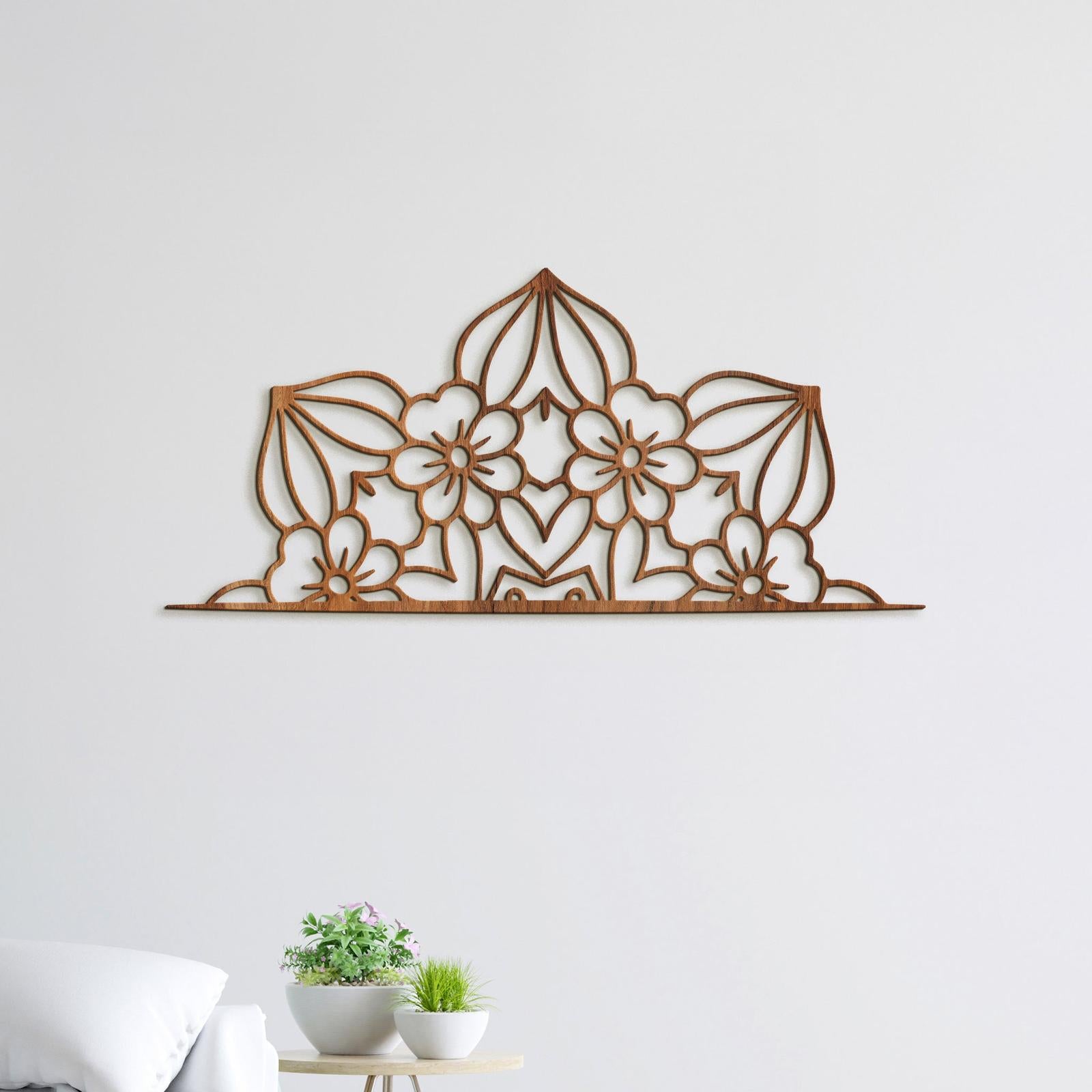 Drevená mandala polkruh CROWN-DREVTEX