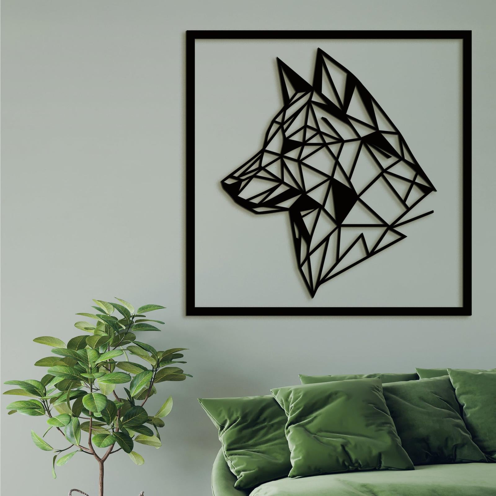 Drevený obraz Silueta vlka-DREVTEX