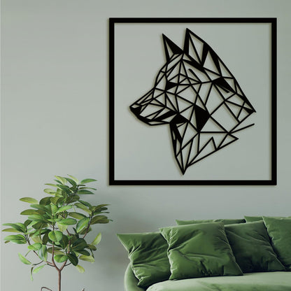 Drevený obraz Silueta vlka-DREVTEX