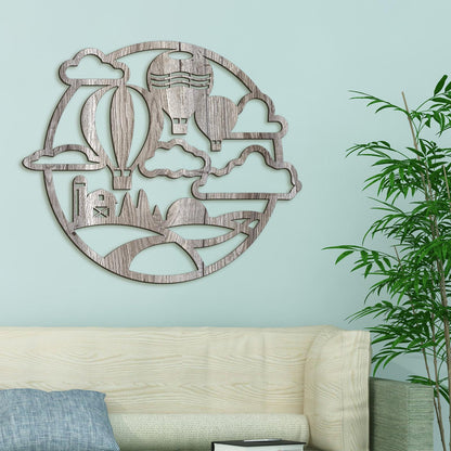 Dreveny obraz Let balónom-DREVTEX