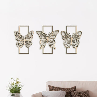 Trojdielna dekoracia Motyle-DREVTEX