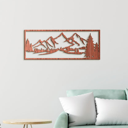 Drevený obraz hory-DREVTEX