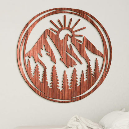 Dreveny obraz Vychadzajuce slnko-DREVTEX