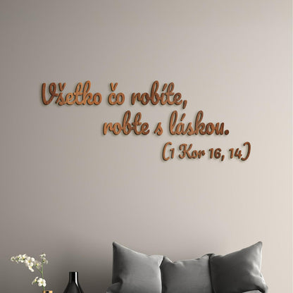 Drevený citát Všetko čo robíte, robte s láskou-DREVTEX