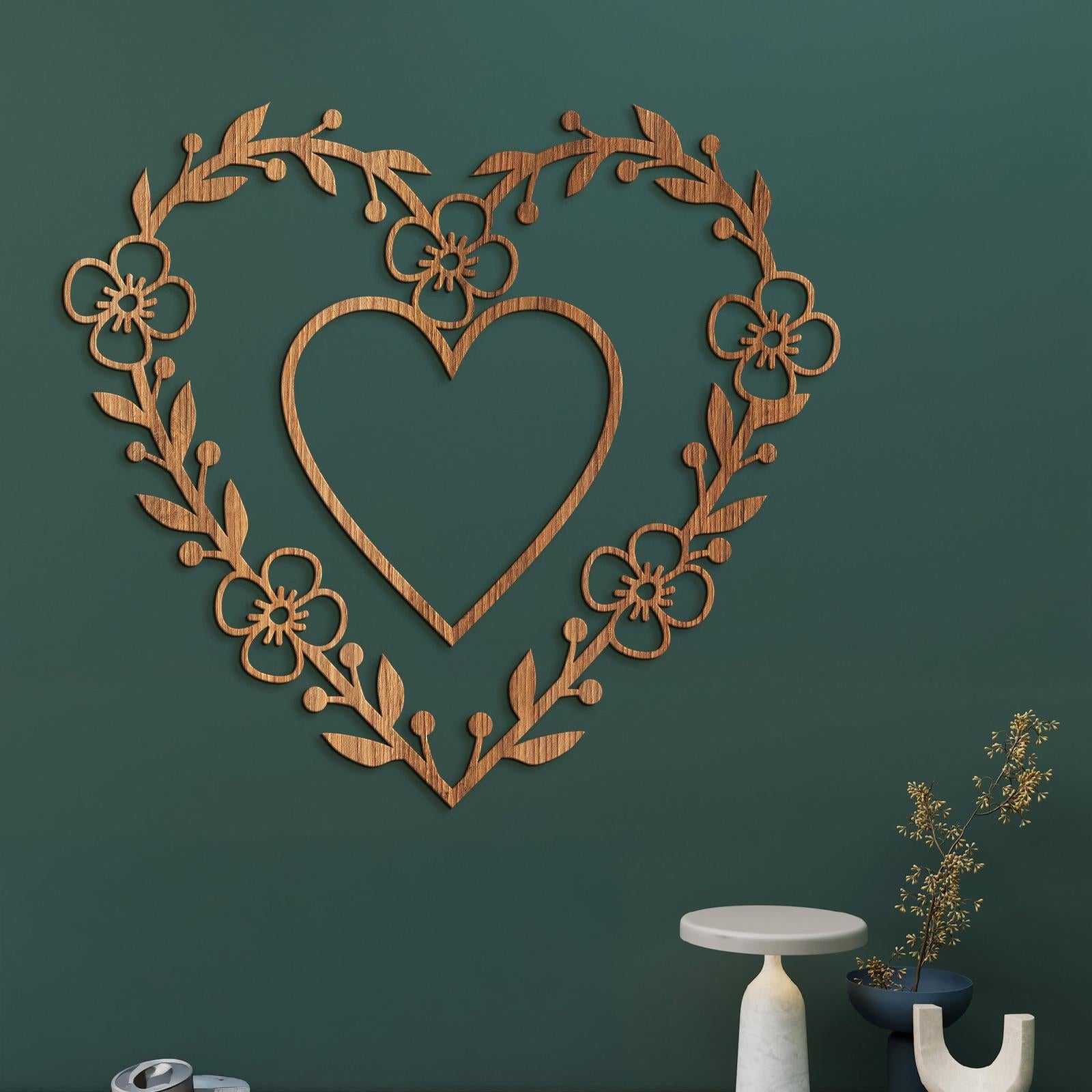 Romantický obraz na stenu HEART-DREVTEX