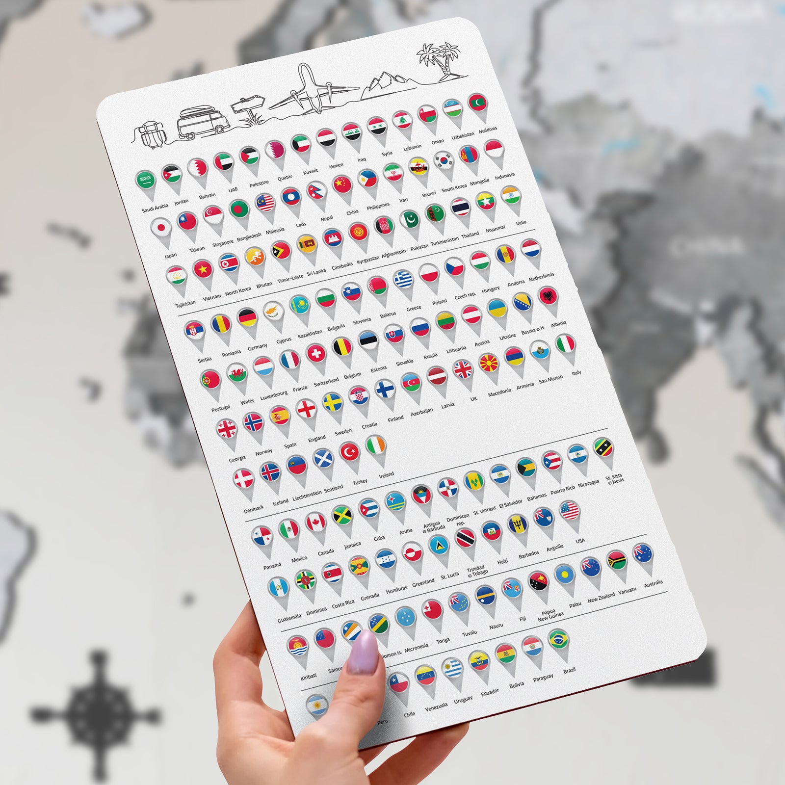 Drevené vlajky krajín sveta