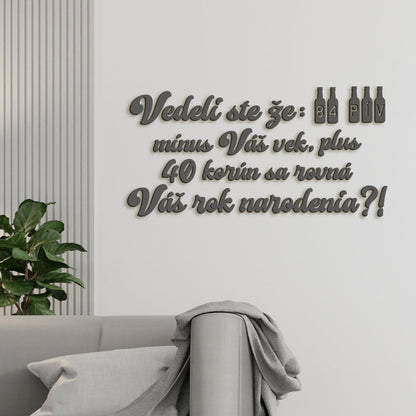 Vtipný drevený nápis na stenu PIVO-DREVTEX